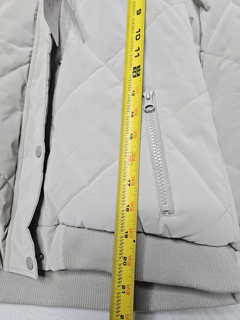 NWT Justice Girls Classic Puffer Jacket Sherpa Lined Gray L (12/14) Minor Flaws